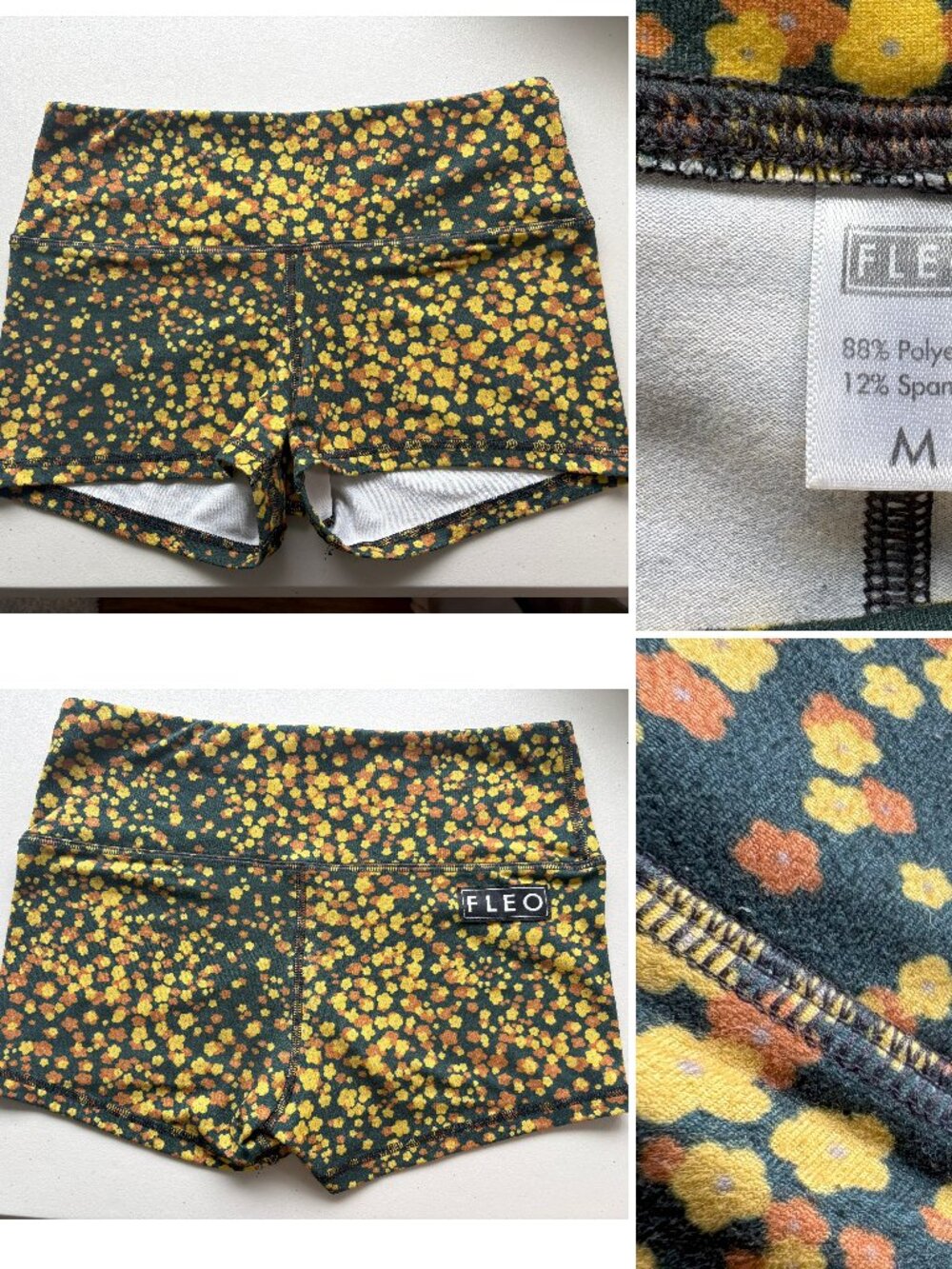 Medium Fleo Shorts dark green floral
